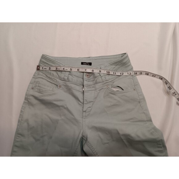 Rue21 Light Green Cropped High Waisted Skinny Jeans Three Button Size Small - Picture 5 of 5